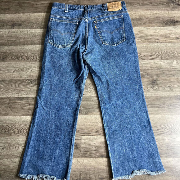 VTG Levis 517 Jeans Fits 34x26 Raw Hem Saddleman Orange Tab‎ 1980s Made in USA - Picture 2 of 10